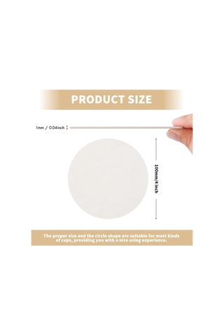 Xurunkeji 200 Adet Kalınlaştırılmış Kağıt Bardak Altlıkları, 4 İnç Tek Kullanımlık Yuvarlak Beyaz Karton Bardak Altlıkları Düğünler Catering Barlar Dıy El Sanatları İçin Beyaz