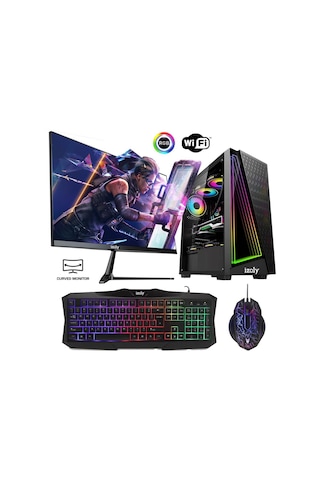 Izoly ST02519 i5-10400F 8 GB 256SSD M.2 NVMe 512 GB SSD RX550 4 GB 24" Free Dos Masaüstü Oyuncu Bilgisayarı