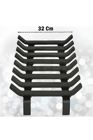 48 Cm X 32 Cm 8 Çubuklu Ekstra Şömine Izgarası Dar Gözlü Izgara