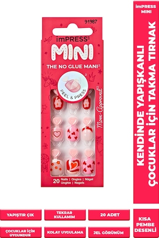 İmpress Mini Kendinden Yapışkanlı Çocuk Takma Tırnağı Renkli