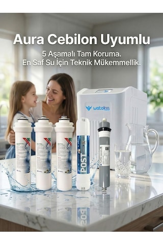 Ihlas Aura Cebilon Unique Dijital Su Arıtma Cihazı Uyumlu 5'li Ön Filtre Seti