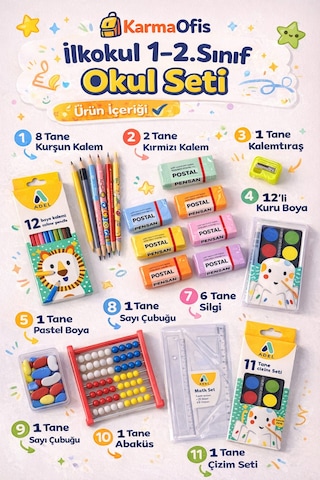 İlkokul 1 2. Sınıf Okul Seti
