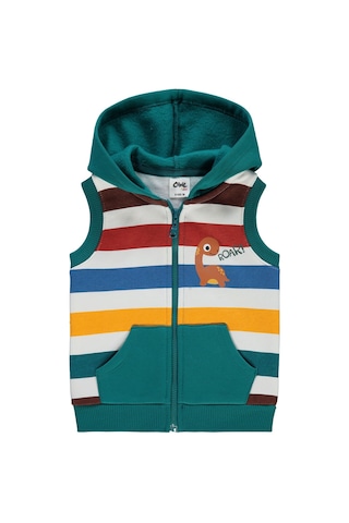 Civil Baby Erkek Bebek Kapüşonlu Yelek 6-18 Ay Petrol Yeşili