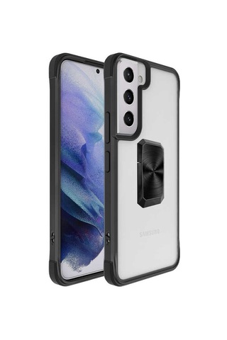Zore Galaxy Uyumlu S22 Plus Kılıf Msra V-bax Kapak - Siyah Siyah