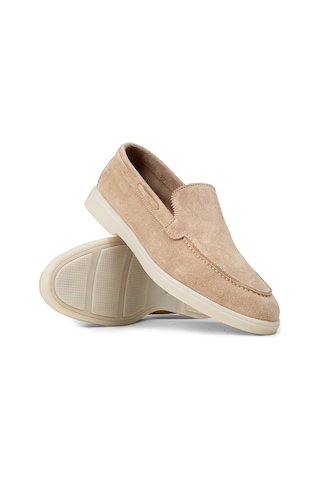 Deery Erkek Hakiki Süet Bej Loafer Ayakkabı - 02032mbejc01