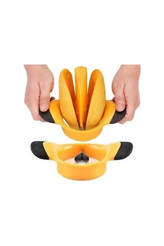 Fastbuy 2 Adet Meyve Kesme Aleti, Paslanmaz Çelik Mango Ayırıcı, Sarı Renk, Ev Dekorasyonu İçin Elastik Sarı