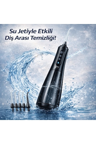 Ağız Duşu Şarjlı 320ml Su Tankı 5 Başlıklı Ipx7 Su Geçirmez Diş Duşu Yüksek Basınçlı Irrigator