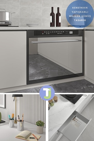 Technojet Kendinden Yapışkanlı Folyo Mutfak Banyo Tezgah Duvar Dolap Ve Masa Kaplama 60cmx500cm 001