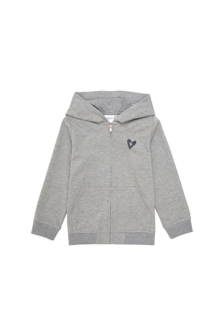U.S. Polo Assn. Kız Çocuk Gri Melanj Fermuarlı Sweatshirt 50296942-VR086