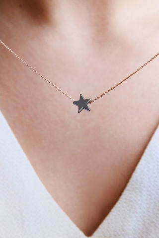 Argentum Concept - Gümüş Zincirli Hematit Yıldız Kolye - N151701