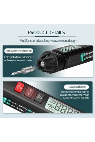 Besthome1 Aneng A3007 Kalem Multimetre: 6000 Sayım, Lcd, Ncv, Otomatik Kapanma, Voltaj, Akım, Direnç, Kapasitans, Diyot, Sürekl