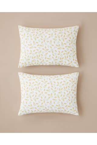 English Home Golden Petals Kolay Ütülenir 2'li Yastık Kılıfı 50x70 Cm Sarı