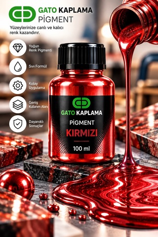 Gato Kaplama Solvent Bazlı Transparan Sıvı Pigment Boya 100 Ml Kırmızı Renk Renklendirici