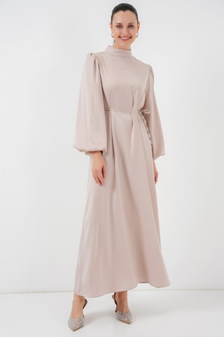 Saten Abiye Balon Kol Krem