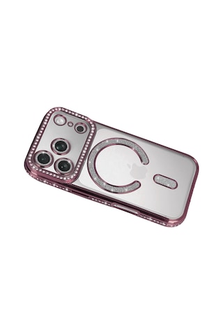 Mey İthalat Apple Uyumlu iPhone 17 Pro Max Joke Simli Magneticsafe Kılıf - Pembe
