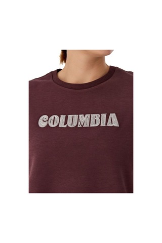 Columbia Csc W Columbia Embroidery Crewneck Kadın Sweatshirt Cs0384 Bordo
