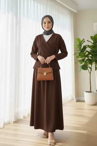 Unika Boutique Etekli İkili Takım Kahverengi