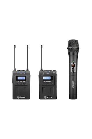 Boya BY-WM8 Pro-K4 Çift Kanallı Kablosuz Yaka ve El Mikrofon Seti