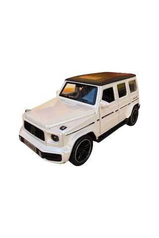 1:32 Metal Çek Bırak Mercedes G65 Beyaz Sesli Ve Işıklı Kapıları Açılan Oyuncak Arazi Aracı