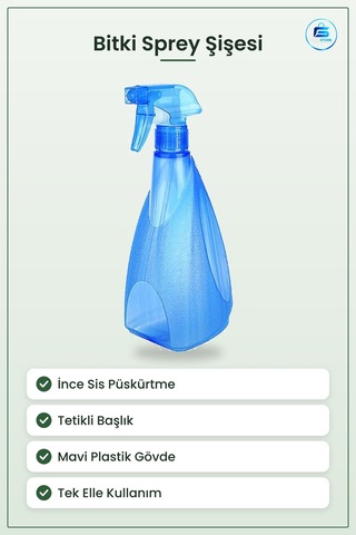 Bitki Sulama Kabı Sprey Şişesi Mavi Plastik Püskürtmeli Bahçe Çiç
