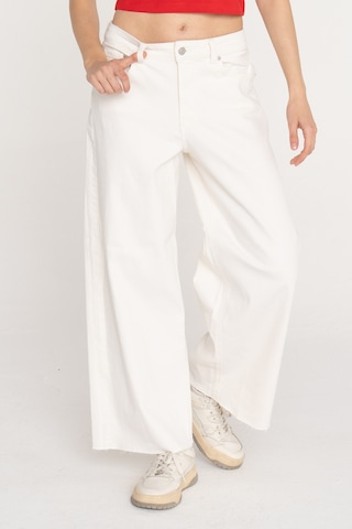Jack & Jones Kadın Wide Leg Jean - Milla - 12269080 White Denim