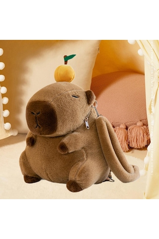 Homyl Capybara Sırt Çantası Günlük Sevimli Omuz Alışveriş Turuncu