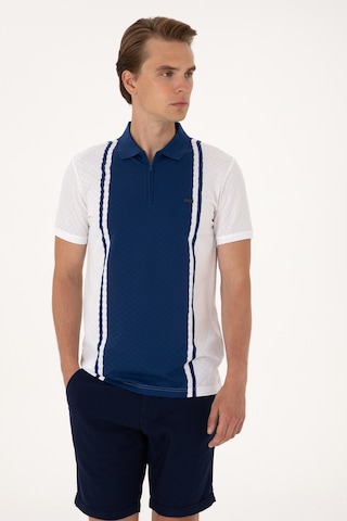 U.S. Polo Assn. Erkek Regular Fit Beyaz Polo Yaka Fermuarlı Tişört 50300814-VR013
