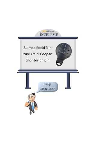 Premium Mini Cooper Siyah Anahtar Kabı Kılıfı