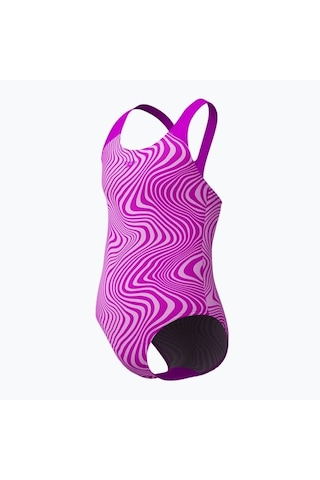 Speedo Dijital Allover Sıçrama Önleyici Diva Kız Çocuk Mayosu Mor Mor