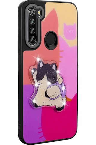 Xiaomi Redmi Note 8 İle Uyumlu Kılıf Parlayan Kabartmalı İkonik Figürlü Silikon Kapak