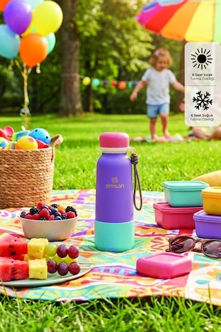 Emsan Thermos Bottle Çelik Sızdırmaz Termos 500 Ml Mor Purple