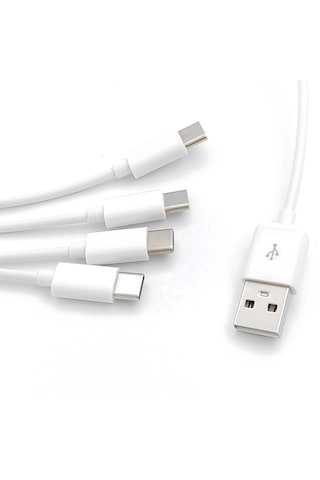 Alfais 4768 4 İn 1 Usb Tip-c Şarj Kablosu Çoklayıcı 1 Metre