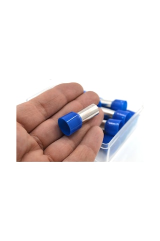 25 Adet 50mm² Kablo Yüksüğü Bakır Mavi Yüksük