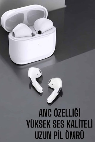 Kablolu Kulakiçi Kulaklık Beyaz Yeni Nesil Pro Bluetooth Kulaklık Yüksek Ses Kaliteli Anc Özelliği