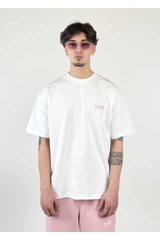 Zaee Club Nakışlı Oversize Unisex T-shirt Pembe