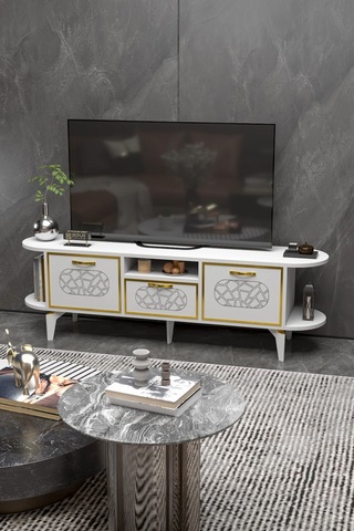 Mira Gold Tv Ünitesi Beyaz 160 Cm Çok Renkli