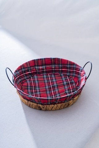 Rustika Nomia Hasır Yuvarlak Ekmek Sepeti - 28 Cm Renkli