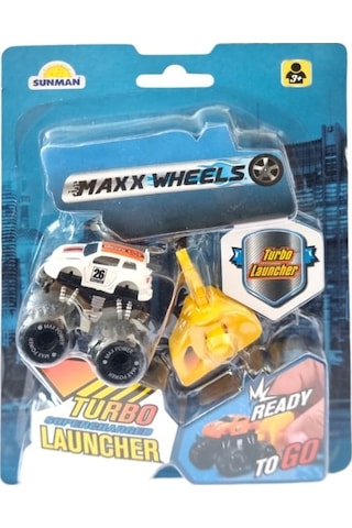 1 Adet Maxx Wheels Mini Fırlayan Araçlar Turbo Launcher Çok Renkli