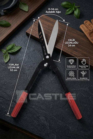 Cst-54x Çim Kesme Makası Budama Makası Çim Çit Kesme Dal Budama Testeresi 3 Lü Set