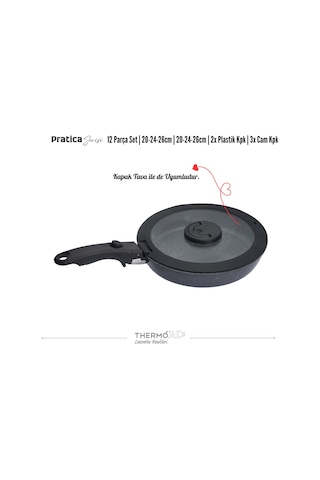 Thermoad Pratica Serisi 12 Parça Tencere Ve Tava Set Gri Gri