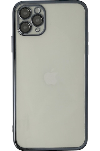 Gld-spt- Newface Apple Uyumlu iPhone 11 Pro Max Kılıf Razer Lensli Silikon - Siyah