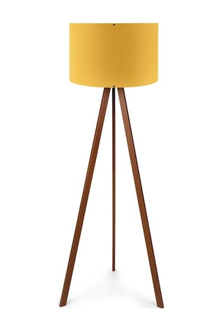 A&g Ahşap Tripod Lambader Kumaş Başlık Köşe Lambası Çok Renkli