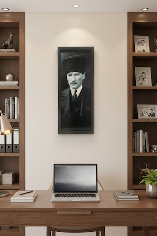 Atatürk Tablosu - 25x60 Cm Dikey Uv Baskılı Mdf Atatürk Poster Tablo
