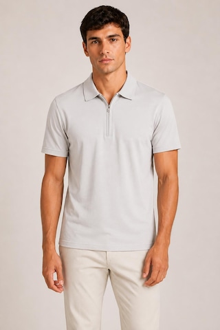 Alexander Gardi Ultra Yumuşak Dokulu Kısa Kollu Fermuarlı Polo Yaka T-shirt Bej