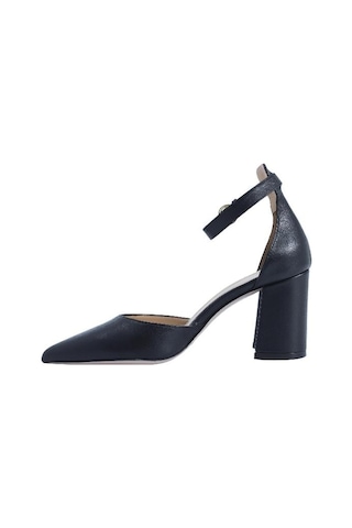 Poletto Hakiki Deri Sıyah-altın Ayakkabı Stiletto 9839 60 V2-2421 Siyah