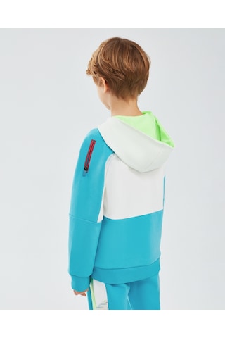 Skechers 2Xı-Lock B Full Zip Hoodie Sweatshirt Büyük Erkek Çocuk Kırık Beyaz Sweatshirt Sk241075-102