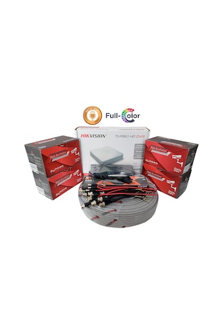 Hikvision 4 Lü Full Hd Güvenlik Kamerası Seti Mikrofonlu, Renkli Gece Görüşlü, Olay Anında Bildirim 79308467