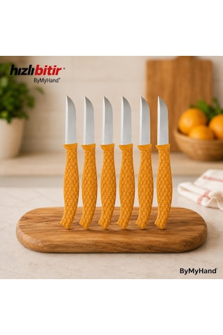 Bymyhand Kahverengi Meyve Bıçağı 6'lı Set