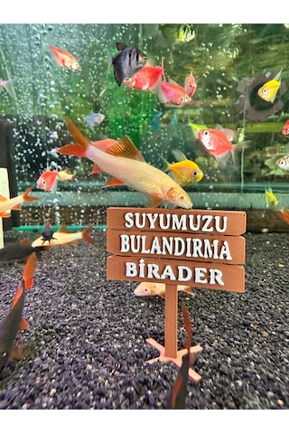 Akvaryum Tabela Dekoru Suyumuzu Bulandırma Birader 6x5 Cm Suya Batan Model Tbl-65-bırader, One Size