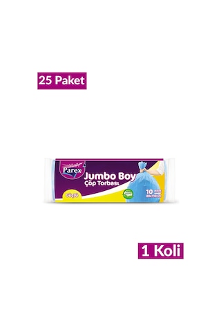 Güçlü Çöp Torbası Jumbo Boy 10'lu 80 X 110 Cm 25 Paket 1 Koli